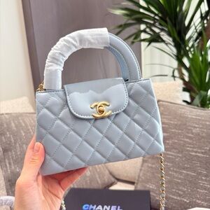 Chanel Light Blue Quilted Mini Bag